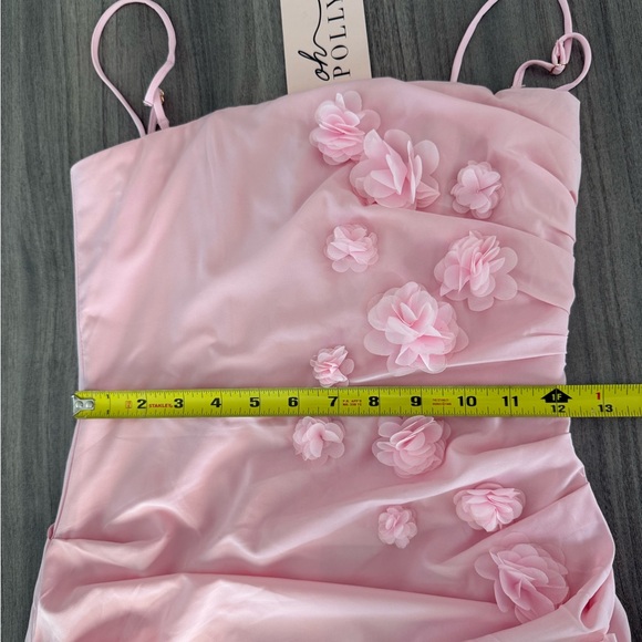 Oh Polly! Aveline Draped Floral-Appliqué Maxi Dress in Blush - Picture 12 of 12